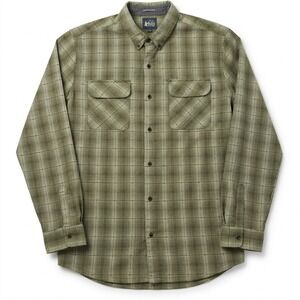 Roark Revival Nordsman Mens‎ L Shirt Green Plaid Poly Wool Blend Button Up RW412